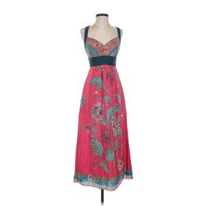 Anthropologie Edme & Esyllte 100% silk floral cross back maxi dress